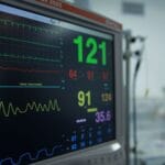 Monitor parametrów życiowych z odczytami sercowymi w szpitalu